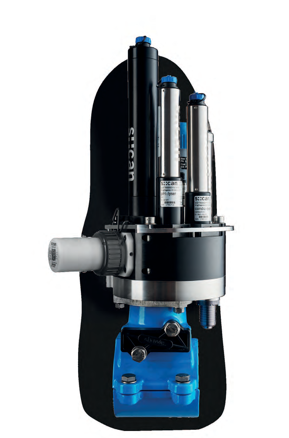 pipe::scan s::can — widok z przodu, sondy pomiarowe i siodło Hawle